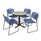 Cain Cain Round Table & Chair Set, Wood, Metal, Polypropylene Top TB30RNDPL44BE - alternate 1